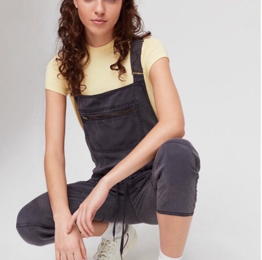 Wilfred Free Charcoal Gray Cropped Twill Valletta Overalls Size Small